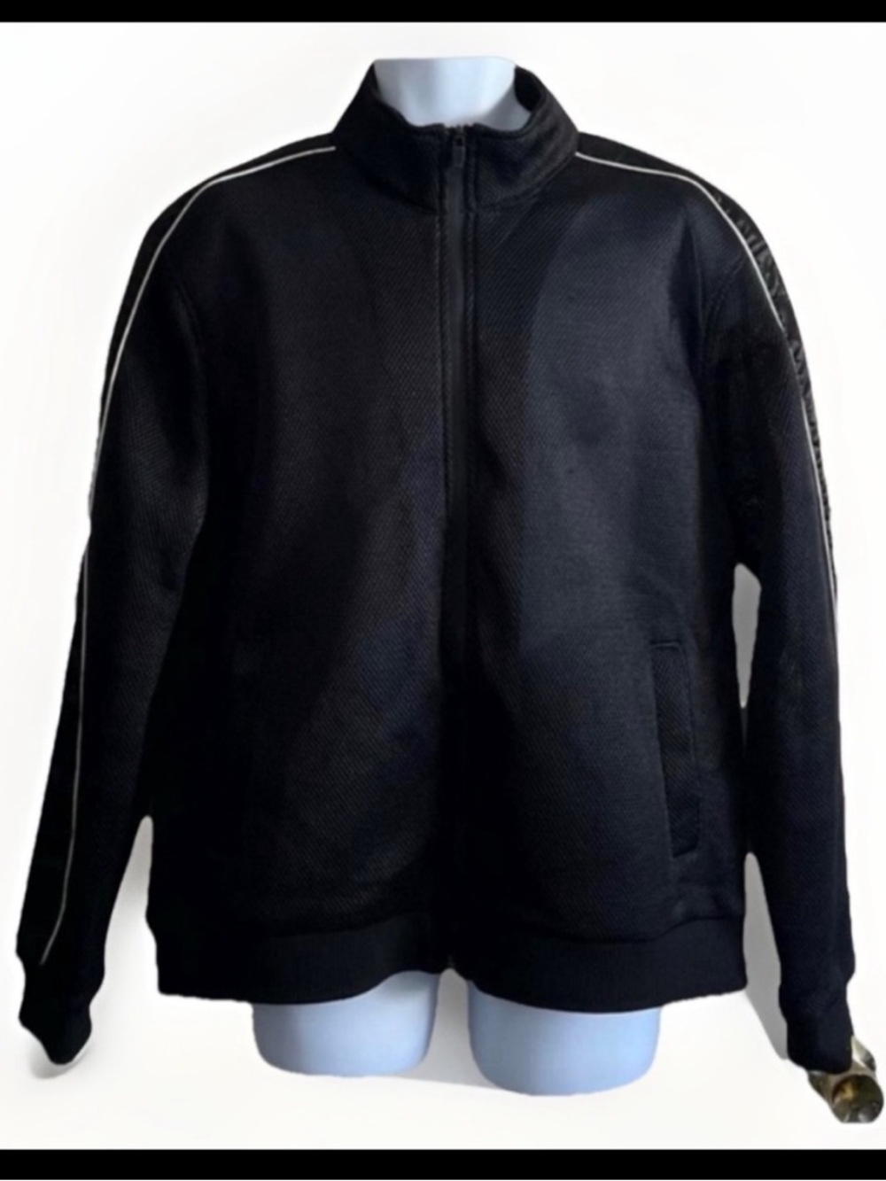 Forever 21 Men Black Mesh Bomber Jacket